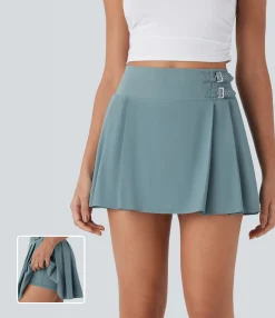 Pleated Skirts|Flowy Skirts<HALARA Breezeful™ High Waisted Decorative Buckle 2-in-1 Pleated Quick Dry Mini Casual Skirt