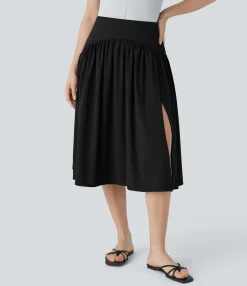 Maxi & Midi Skirts|Flowy Skirts<HALARA Breezeful™ High Waisted Flowy Quick Dry Midi Skirt