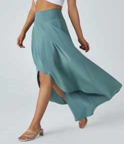 Maxi & Midi Skirts|Flowy Skirts<HALARA Breezeful™ High Waisted High Low Ruffle 2-in-1 Flowy Quick Dry Casual Regular Maxi Skirt