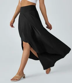 Maxi & Midi Skirts|Flowy Skirts<HALARA Breezeful™ High Waisted High Low Ruffle 2-in-1 Flowy Quick Dry Casual Regular Maxi Skirt