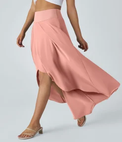 Maxi & Midi Skirts|Flowy Skirts<HALARA Breezeful™ High Waisted High Low Ruffle 2-in-1 Flowy Quick Dry Casual Regular Maxi Skirt