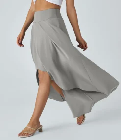 Maxi & Midi Skirts|Flowy Skirts<HALARA Breezeful™ High Waisted High Low Ruffle 2-in-1 Flowy Quick Dry Casual Regular Maxi Skirt
