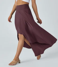 Maxi & Midi Skirts|Flowy Skirts<HALARA Breezeful™ High Waisted High Low Ruffle 2-in-1 Flowy Quick Dry Casual Regular Maxi Skirt