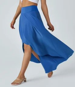 Maxi & Midi Skirts|Flowy Skirts<HALARA Breezeful™ High Waisted High Low Ruffle 2-in-1 Flowy Quick Dry Casual Regular Maxi Skirt