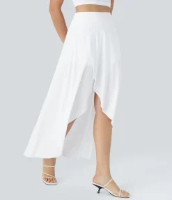 Maxi & Midi Skirts|Flowy Skirts<HALARA Breezeful™ High Waisted High Low Ruffle 2-in-1 Flowy Quick Dry Casual Regular Maxi Skirt