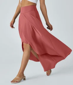 Maxi & Midi Skirts|Flowy Skirts<HALARA Breezeful™ High Waisted High Low Ruffle 2-in-1 Flowy Quick Dry Casual Regular Maxi Skirt