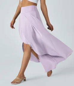 Maxi & Midi Skirts|Flowy Skirts<HALARA Breezeful™ High Waisted High Low Ruffle 2-in-1 Flowy Quick Dry Casual Regular Maxi Skirt