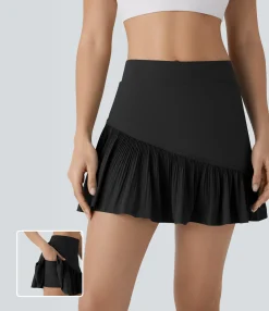 Mini Skirts|Pleated Skirts<HALARA Breezeful™ High Waisted 2-in-1 Pocket Plisse Mini Quick Dry Pickleball Skirt