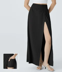 Maxi & Midi Skirts|Flowy Skirts<HALARA Breezeful™ High Waisted 2-in-1 Pocket Flowy Maxi Quick Dry Casual Skirt