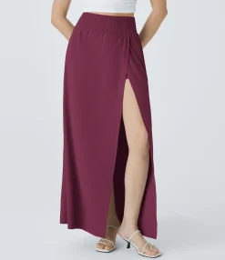 Maxi & Midi Skirts|Flowy Skirts<HALARA Breezeful™ High Waisted 2-in-1 Pocket Flowy Maxi Quick Dry Casual Skirt