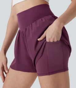 Active Shorts|Shorts<HALARA Breezeful™ High Waisted 2-in-1 Quick Dry Workout Shorts with Pockets