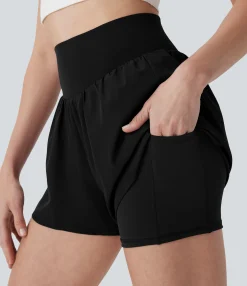 Active Shorts|Shorts<HALARA Breezeful™ High Waisted 2-in-1 Quick Dry Workout Shorts with Pockets