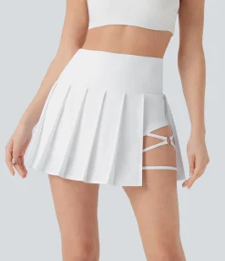 Mini Skirts|Flowy Skirts<HALARA Breezeful™ High Waisted Pleated 2-in-1 Side & Pocket Asymmetric Hem Quick Dry Mini Dance Skirt