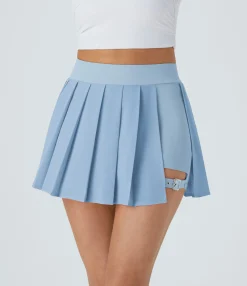Pleated Skirts|Flowy Skirts<HALARA Breezeful™ High Waisted Pleated 2-in-1 Pocket Adjustable Buckle Micro Mini Quick Dry Casual Skirt
