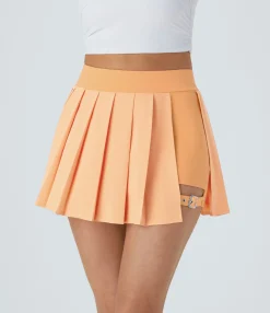 Pleated Skirts|Flowy Skirts<HALARA Breezeful™ High Waisted Pleated 2-in-1 Pocket Adjustable Buckle Micro Mini Quick Dry Casual Skirt