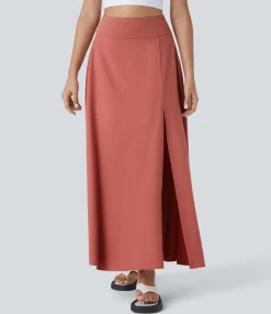 Maxi & Midi Skirts|Flowy Skirts<HALARA Breezeful™ High Waisted Pocket 2-in-1 Flowy Quick Dry Casual Maxi Skirt