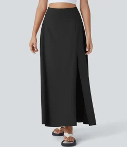 Maxi & Midi Skirts|Flowy Skirts<HALARA Breezeful™ High Waisted Pocket 2-in-1 Flowy Quick Dry Casual Maxi Skirt