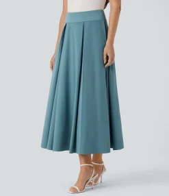 Maxi & Midi Skirts|Flowy Skirts<HALARA Breezeful™ High Waisted Pocket Flowy Quick Dry Midi Work Skirt