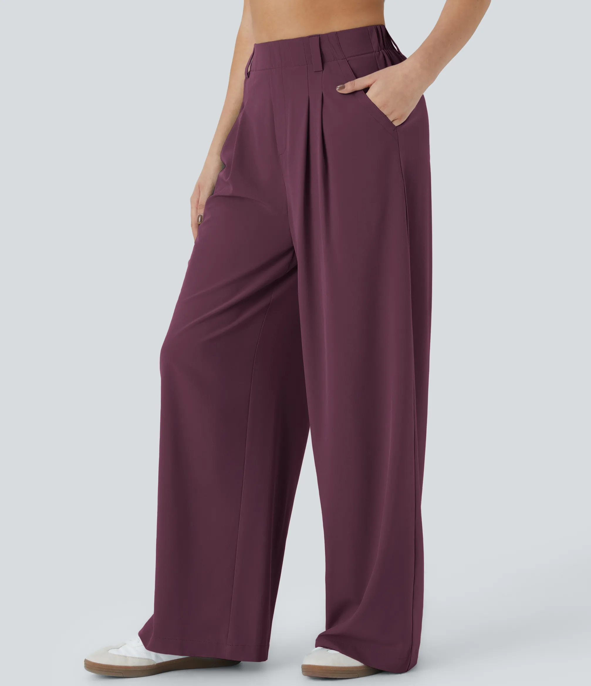 Flowy Pants|High-Waisted Pants<HALARA Breezeful™ High Waisted Pocket Wide Leg Flowy Solid Palazzo Quick Dry Casual Pants