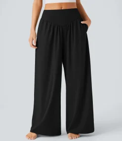 High-Waisted Pants|Flowy Pants<HALARA Breezeful™ High Waisted Pocket Wide Leg Quick Dry Yoga Pants