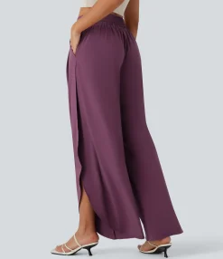 Flowy Pants|High-Waisted Pants<HALARA Breezeful™ High Waisted Ruched Pocket Flowy Quick Dry Pants