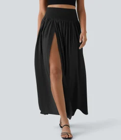 Maxi & Midi Skirts|Flowy Skirts<HALARA Breezeful™ High Waisted Split 2-in-1 Flowy Quick Dry Maxi Casual Skirt