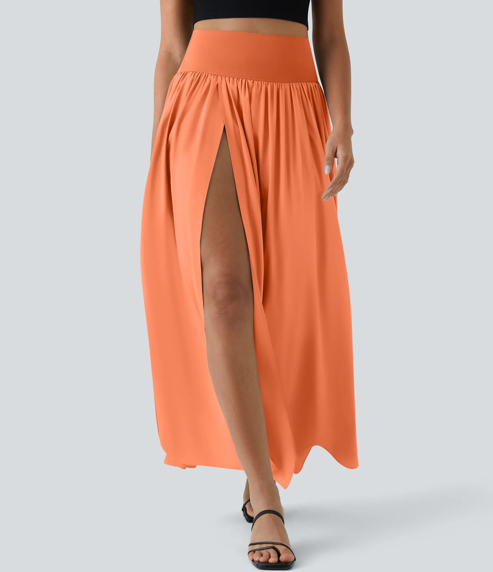 Maxi & Midi Skirts|Flowy Skirts<HALARA Breezeful™ High Waisted Split 2-in-1 Flowy Quick Dry Maxi Casual Skirt