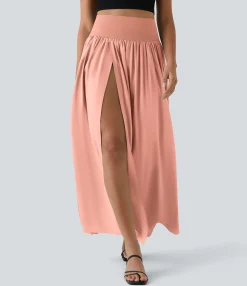 Maxi & Midi Skirts|Flowy Skirts<HALARA Breezeful™ High Waisted Split 2-in-1 Flowy Quick Dry Maxi Casual Skirt