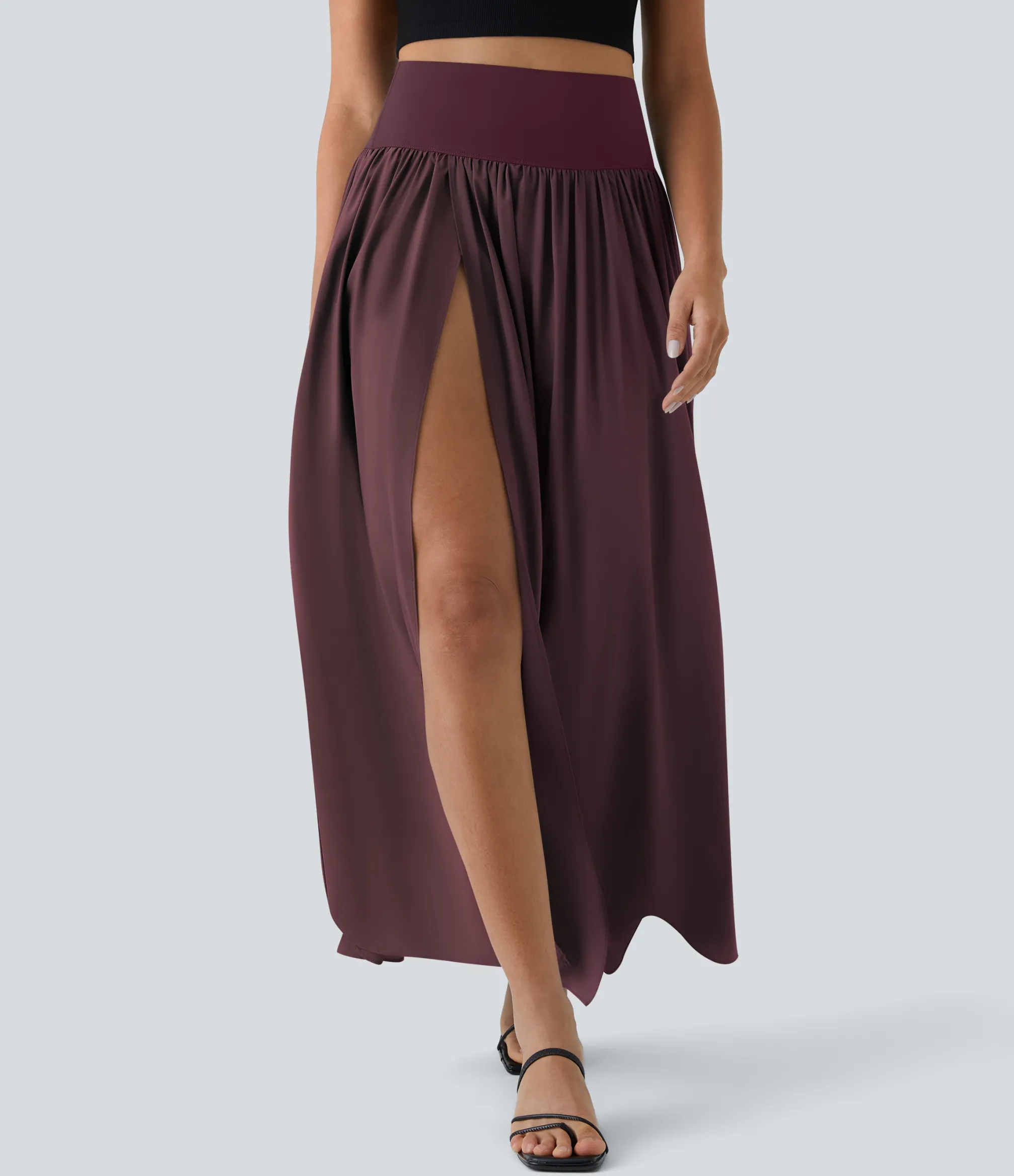 Maxi & Midi Skirts|Flowy Skirts<HALARA Breezeful™ High Waisted Split 2-in-1 Flowy Quick Dry Maxi Casual Skirt