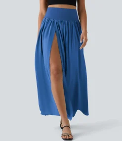 Maxi & Midi Skirts|Flowy Skirts<HALARA Breezeful™ High Waisted Split 2-in-1 Flowy Quick Dry Maxi Casual Skirt