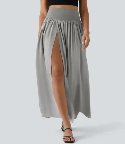 Maxi & Midi Skirts|Flowy Skirts<HALARA Breezeful™ High Waisted Split 2-in-1 Flowy Quick Dry Maxi Casual Skirt