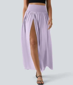 Maxi & Midi Skirts|Flowy Skirts<HALARA Breezeful™ High Waisted Split 2-in-1 Flowy Quick Dry Maxi Casual Skirt