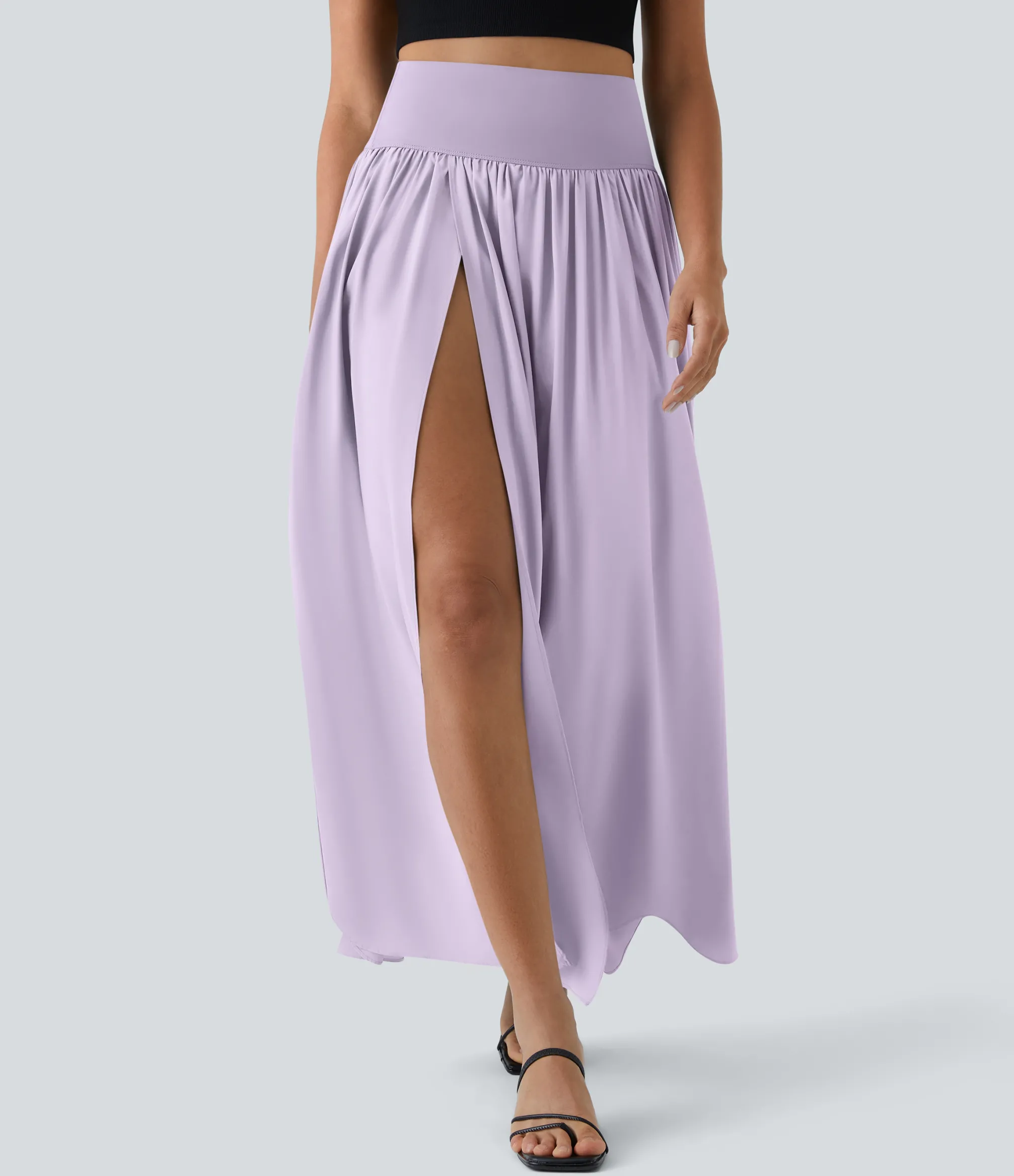Maxi & Midi Skirts|Flowy Skirts<HALARA Breezeful™ High Waisted Split 2-in-1 Flowy Quick Dry Maxi Casual Skirt