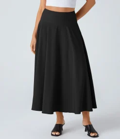 Maxi & Midi Skirts|Flowy Skirts<HALARA Breezeful™ High Waisted Tie Pocket 2-in-1 Flowy Quick Dry Midi Casual Skirt