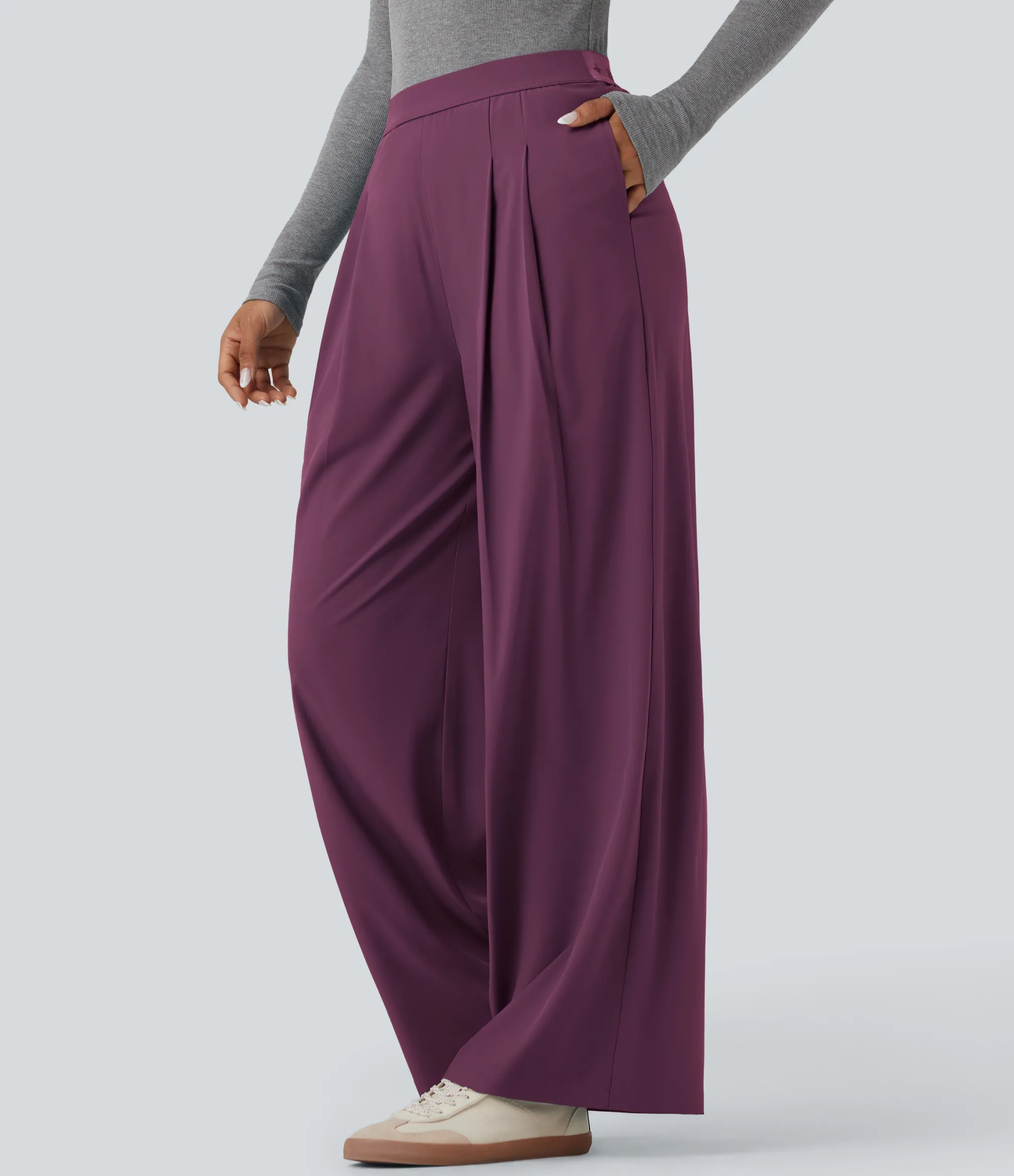 Flowy Pants|High-Waisted Pants<HALARA Breezeful™ High Waisted Wide Leg Quick Dry Work Pants with Pockets