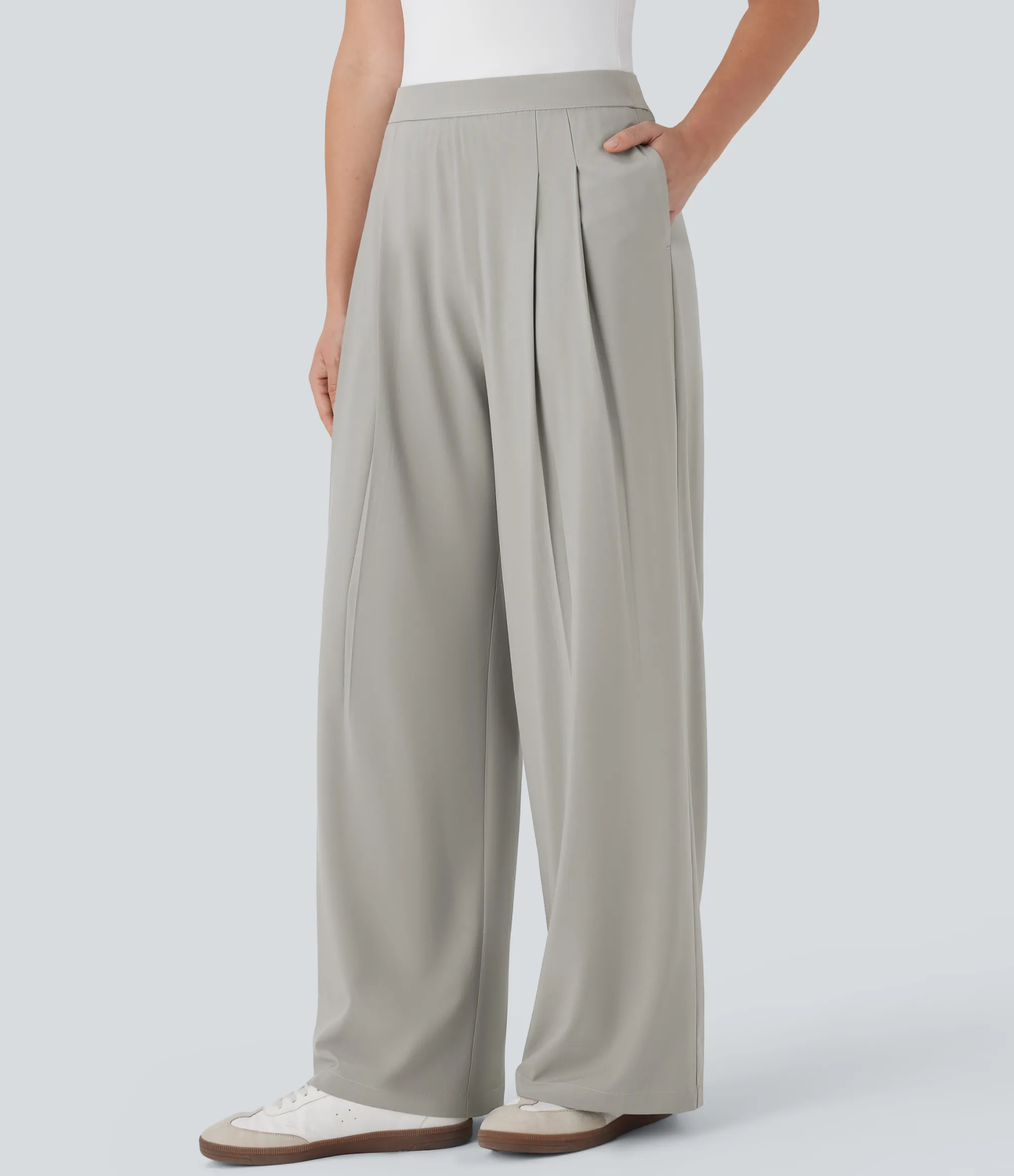 Flowy Pants|High-Waisted Pants<HALARA Breezeful™ High Waisted Wide Leg Quick Dry Work Pants with Pockets