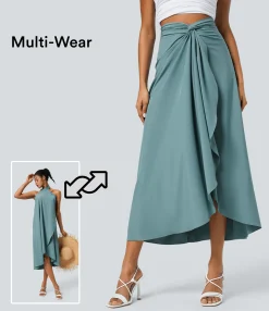 Maxi & Midi Skirts|Flowy Skirts<HALARA Breezeful™ High Waisted Wrapped Tie Back Quick Dry Skirt