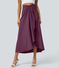 Maxi & Midi Skirts|Flowy Skirts<HALARA Breezeful™ High Waisted Wrapped Tie Back Quick Dry Skirt