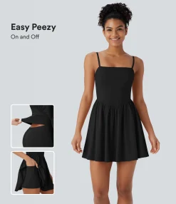 Flowy Dresses|Active Dresses<HALARA Breezeful™ 2-in-1 Quick Dry Mini Yoga Active Dress with Pockets-Easy Peezy Edition