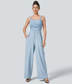 Jumpsuits<HALARA Breezeful™ Lace Up Pocket Quick Dry Casual Jumpsuit