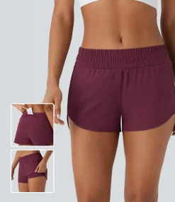 Active Shorts|Shorts<HALARA Breezeful™ Low Rise Pockets 2-in-1 Curved Hem Quick Dry Running Shorts 2.5''