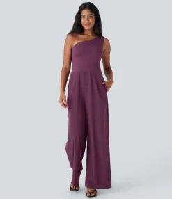 Jumpsuits<HALARA Breezeful™ One Shoulder Quick Dry Jumpsuit with Pockets