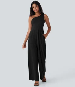 Jumpsuits<HALARA Breezeful™ One Shoulder Quick Dry Jumpsuit with Pockets