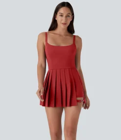 Flowy Dresses|Mini Dresses<HALARA Breezeful™ Pleated Adjustable Buckle 2-in-1 Pocket Micro Mini Quick Dry Casual Slip Dress