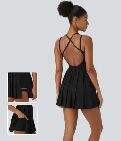 Dresses|Flowy Dresses<HALARA Breezeful™ Pleated 2-in-1 Pocket Quick Dry Mini Active Dress