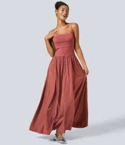 Flowy Dresses|Maxi & Midi Dresses<HALARA Breezeful™ Pocket Flowy Flare Maxi Quick Dry Casual Slip Dress