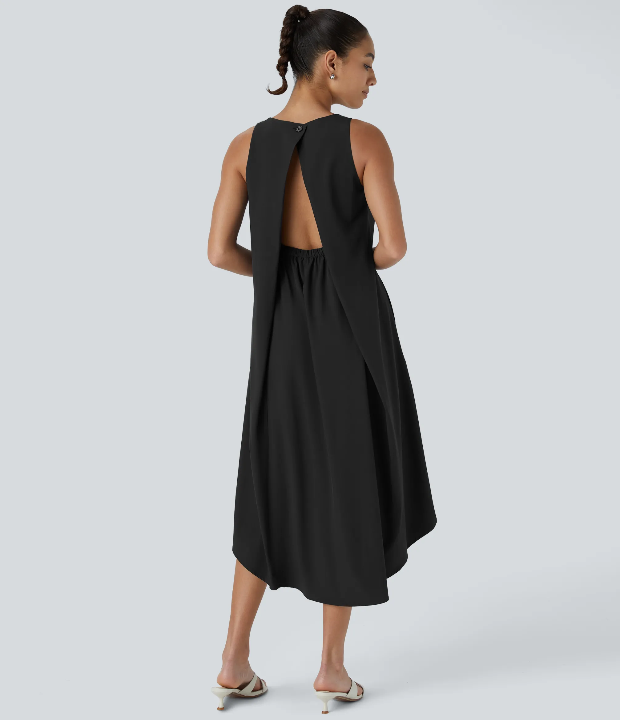 Maxi & Midi Dresses|Flowy Dresses<HALARA Breezeful™ Pocket High Low Midi Quick Dry Work Dress