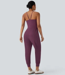 Jumpsuits<HALARA Breezeful™ Pocket Tapered Quick Dry Casual Slip Jogger Jumpsuit