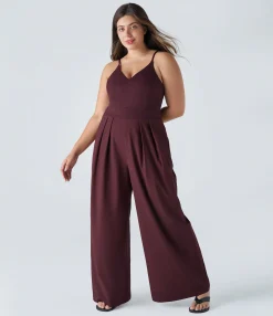 Plus Size<HALARA Breezeful™ Pocket Wide Leg Quick Dry Slip Plus Size Jumpsuit