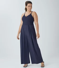 Plus Size<HALARA Breezeful™ Pocket Wide Leg Quick Dry Slip Plus Size Jumpsuit